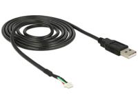 Delock USB-kabel USB 2.0 USB-A stekker, Shrouded header 4-polig 1.50 m Zwart 95986 - thumbnail