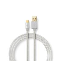 Nedis USB 2.0 Kabel A naar C 2 m zilver - thumbnail