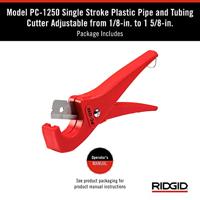 Ridgid Kunststofbuizenschaar | 3-42 mm | PP/PE/PB/CPVC/PVC, verbindingspijpen | 1 stuk - 23488 - 23488 - thumbnail
