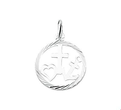 TFT Hanger Zilver Geloof, Hoop En Liefde Gediamanteerd