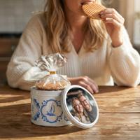 Stroopwafel blik met bedrukte deksel - Delfts Blauw - 230 gram - Daelmans - thumbnail