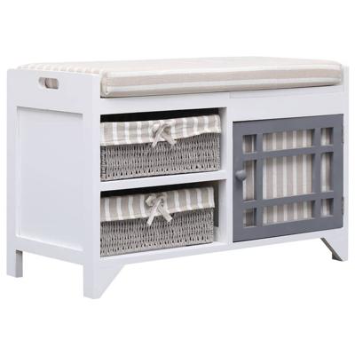 VidaXL Halbank 70x33,5x45 cm paulowniahout wit VidaXL Halbank 70x33,5x45 cm paulowniahout wit