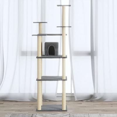 vidaXL Kattenmeubel met sisal krabpalen 171 cm lichtgrijs, krabpaal, katten krabpaal, kattenbomen, krab paal, kattenmeubel, kattenkrabpalen, krabpalen
