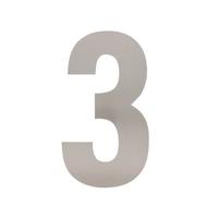 Huisnummer 3 XL hoogte 300mm rvs geborsteld - thumbnail