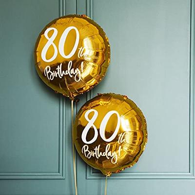 Folieballon 80th Birthday goud (45cm)