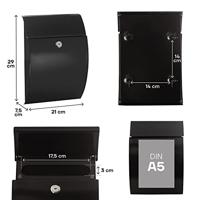 Brievenbus Arregui Zwart Staal - thumbnail