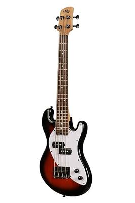 Kala Solid Body 4-String Fretted U-Bass Tobacco Burst elektrische basgitaar met gigbag
