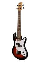 Kala Solid Body 4-String Fretted U-Bass Tobacco Burst elektrische basgitaar met gigbag - thumbnail