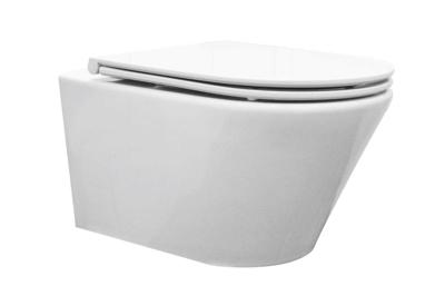 Mueller Afesta toiletpot randloos met platte softclose zitting Mueller Afesta toiletpot randloos met platte softclose zitting