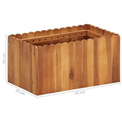Plantenbak verhoogd 50x30x25 cm massief acaciahout Plantenbak verhoogd 50x30x25 cm massief acaciahout