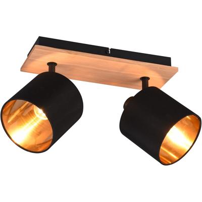 LED Plafondspot 2-Lichts E14 - Rechthoekig - Mat Bruin Aluminium