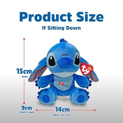 Ty Beanie boo disney stitch knuffel met geluid, 15cm