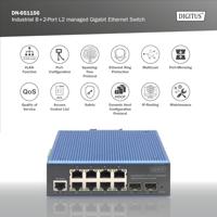 Digitus DN-651156 Industrial Ethernet Switch 8 + 2 poorten 10 / 100 / 1000 MBit/s - thumbnail