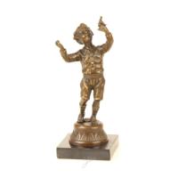 EEN BRONZEN SPELENDE JONGEN H: 23 CM - thumbnail