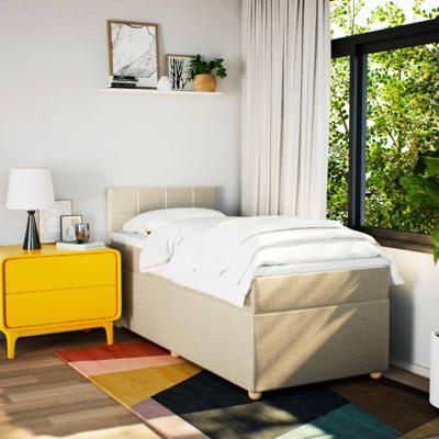 Boxspring met matras stof crèmekleurig 120x200 cm - thumbnail