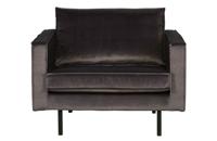 WOOOD Fauteuil 'Rodeo' Velvet, kleur Antraciet - thumbnail