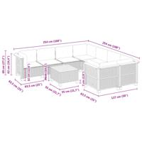 9-delige Loungeset met kussens poly rattan zwart - thumbnail