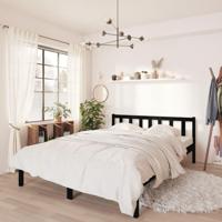 Bedframe massief grenenhout zwart 135x190 cm - thumbnail