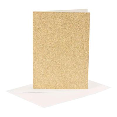 Creativ Company Kaarten en enveloppen 10,5x15cm glitter goud - 4st.