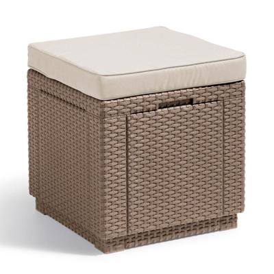 Cube multifunctionele voetenbank cappuccino met kussen Cube multifunctionele voetenbank cappuccino met kussen