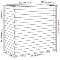 Plantenbak 70x40x72,5 cm massief grenenhout wit - thumbnail