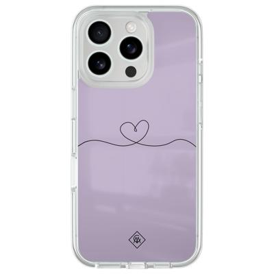iPhone 16 Pro Max hybride hoesje - Hart lila iPhone 16 Pro Max hybride hoesje - Hart lila