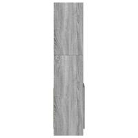 Hoge kast 92x33x140 cm bewerkt hout grijs sonoma eikenkleurig - thumbnail