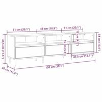 TV-kast artisanaal eikenkleurig 150 x 30 x 44.5 cm Bewerkt hout - thumbnail