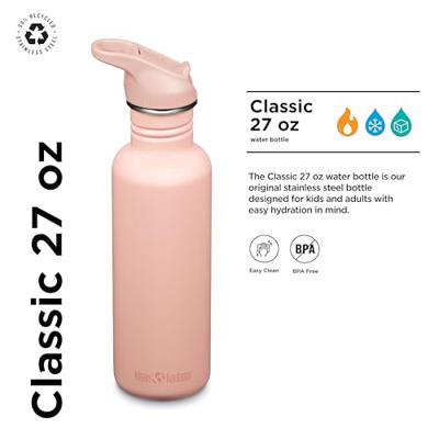 Klean Kanteen Drinkfles - classic - sportdop met flip - peach parfait - 800 ml