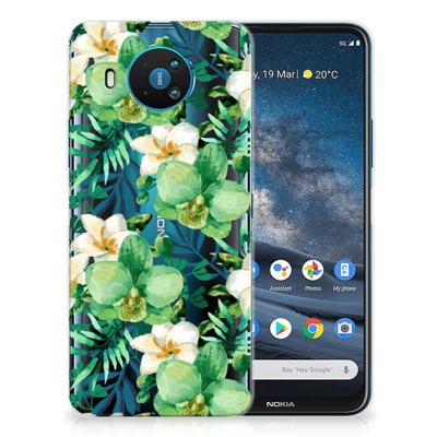 Nokia 8.3 | TPU Case | Orchidee Groen Nokia 8.3 | TPU Case | Orchidee Groen