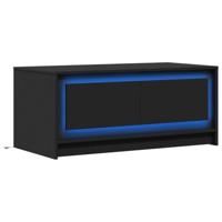 Salontafel met LED-verlichting bewerkt hout zwart - thumbnail