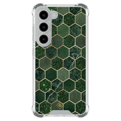 Samsung Galaxy S23 shockproof hoesje - Kubus groen