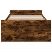 Bedframe met lades bewerkt hout gerookt eikenkleurig 90x190 cm - thumbnail