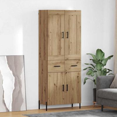 Hoge kast met lade 2 pcs Artisan Eiken Bewerkt hout