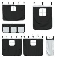 Stapelbed met gordijnen 90x190 cm grenenhout wit en zwart - thumbnail