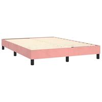 Boxspring met matras fluweel roze 140x190 cm - thumbnail