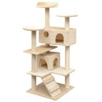 VidaXL Kattenkrabpaal met sisal krabpalen 125 cm beige - thumbnail