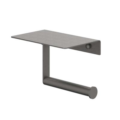 Toiletrolhouder IVY Met Planchet Geborsteld Metal Black PVD IVY