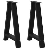Eettafelpoten 2 st A-vormig 60x(72-73) cm staal zwart - thumbnail