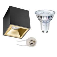 Philips - Opbouwspot Set - Sceneswitch 827 36d - Pragmi Cliron Pro - Gu10 Fitting - Dimbaar - Opbouw Vierkant - Mat - thumbnail