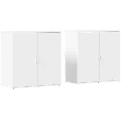 Dressoirs 2 st 79x38x80 cm bewerkt hout wit