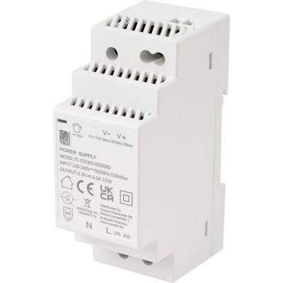TRU COMPONENTS TC-13713368 DIN-rail netvoeding Verbruik (stand-by) 0.3 W 5 V/DC 3 A 15 W Aantal uitgangen:1 x Inhoud 1 stuk(s)