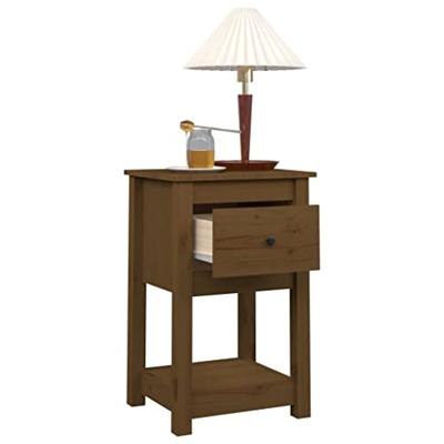 Nachtkastjes 2 st 40x35x61,5 cm massief grenenhout honingbruin