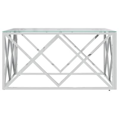 Salontafel 80x80x40 cm roestvrij staal en glas