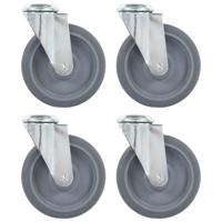 VidaXL Zwenkwielen met boutgaten 4 st 125 mm - thumbnail