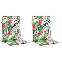 VidaXL Stoelkussens 2 st lage rug stof meerkleurig - thumbnail