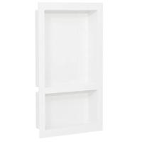 VidaXL Douchenis met 2 vakken 41x69x9 cm hoogglans wit - thumbnail