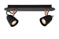 Lucide RIDE-LED - Plafondspot - LED Dimb. - GU10 - 2x5W 3000K - Koper - thumbnail