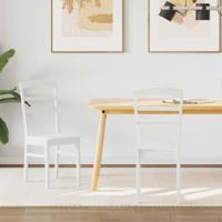 Eetkamerstoel 2 pcs Wit Massief Rubberhout - thumbnail