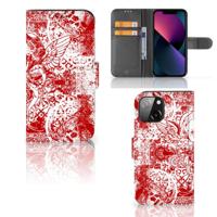 Telefoonhoesje met Naam iPhone 13 Mini Angel Skull Rood - thumbnail